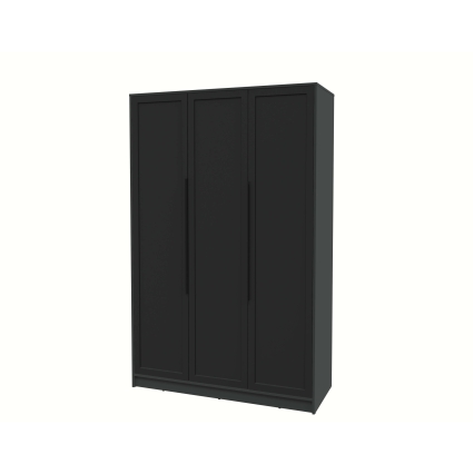 Шкаф распашной Тренд КТ-Ш3 (Антрацит ЛДСП/ Черный ЛМДФ) Ш1360 В2128 Г547